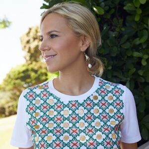 Tory Burch NWT Embroidered Coin T-shirt Size Small